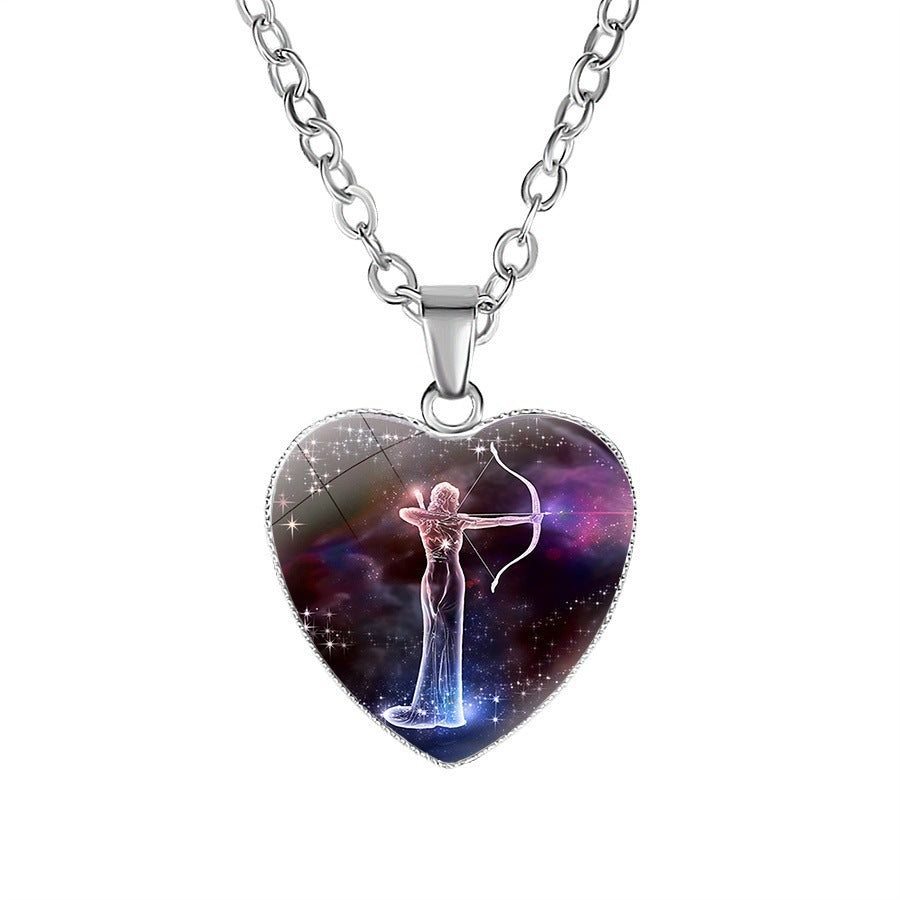 Zodiac sign Heart Pendant Necklace - Women's
