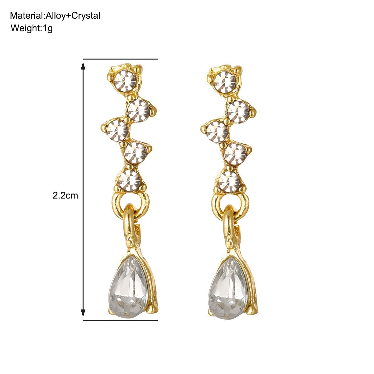 Diamond inlaid water drop zircon earrings for women's inset style, exquisite earrings