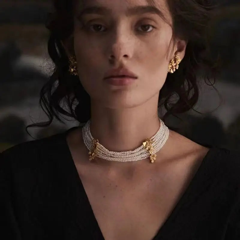 Freshwater pearl necklace for women vintage pearl choker necklace