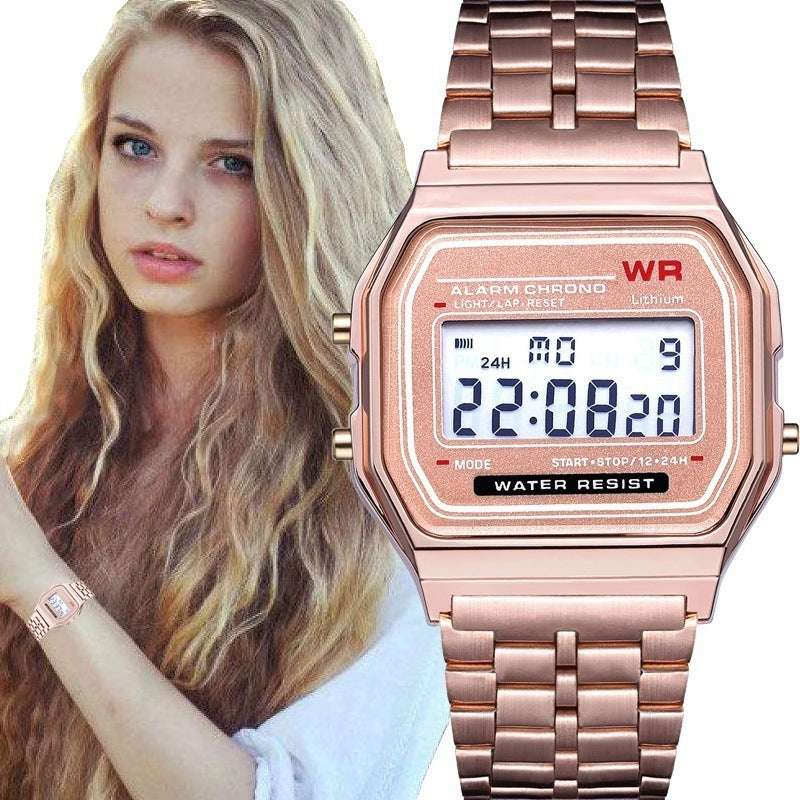 Steel Band Electronic Watch - WR F91W