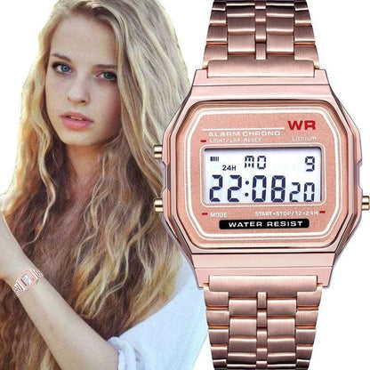 Steel Band Electronic Watch - WR F91W