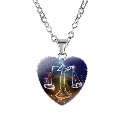 Zodiac sign Heart Pendant Necklace - Women's