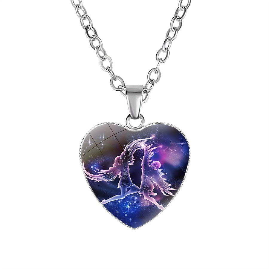 Zodiac sign Heart Pendant Necklace - Women's