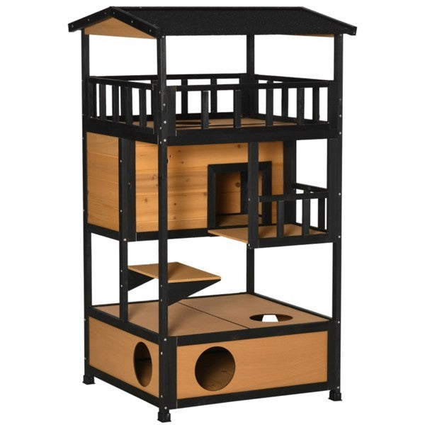 Cat House, Wooden -Enhance your cat's comfort with our Wooden Cat House.