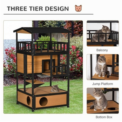 Cat House, Wooden -Enhance your cat's comfort with our Wooden Cat House.