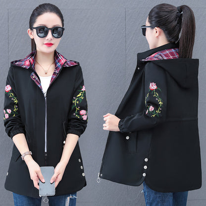 Women's Mid-length Hooded Detachable Trench Coat