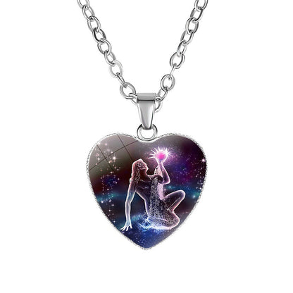 Zodiac sign Heart Pendant Necklace - Women's