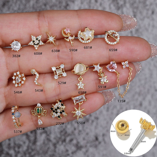 Colorful Sweet Fashion Ear Bone Stud